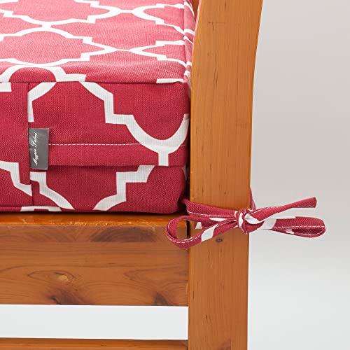 Outdoor Indoor Cushion Cover Replacement 2 Pack Water-Resistant Red Geometry 20x18x4 Inch