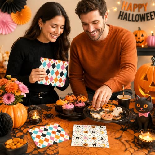 Halloween Cocktail Napkins 50 Pack Ghost Pumpkin Black Cat Party Supplies