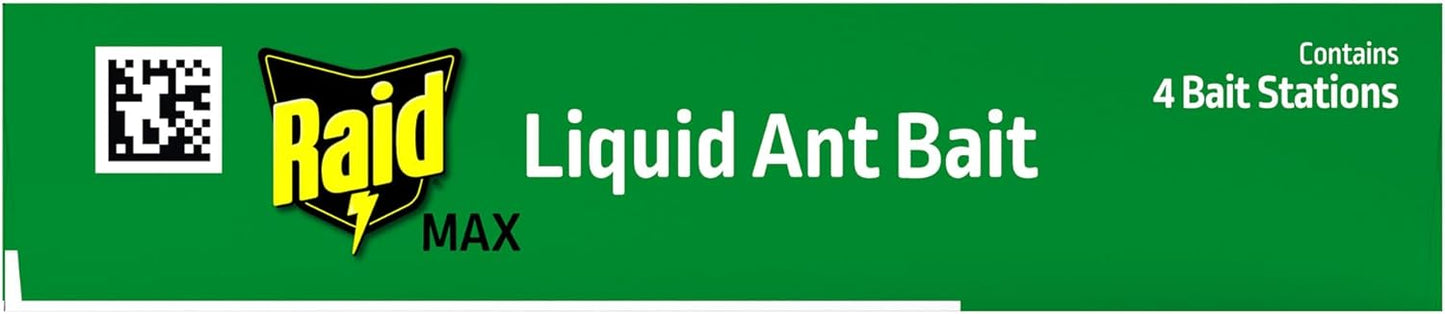 Raid Outdoor Liquid Ant Bait - Kills Ants Within 24 Hours, Ready-to-Use, 4 Count