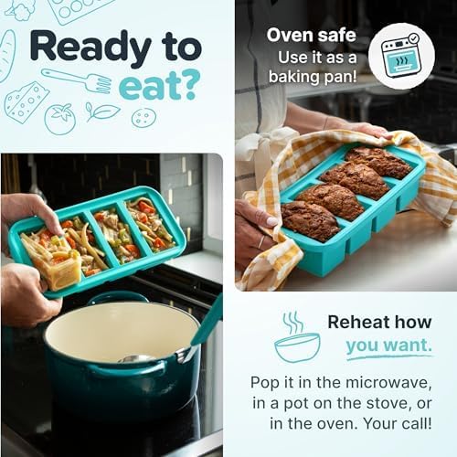 Souper Cubes Silicone Freezer Molds - Ideal for Storing Garlic, Herbs, and Purees - Aqua | 2-Pack