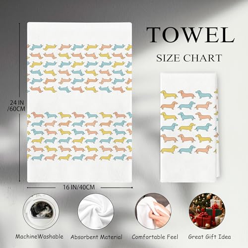 Funny Dachshund Kitchen Towels - Wiener Dog Lover Gift Set - Colorful 2