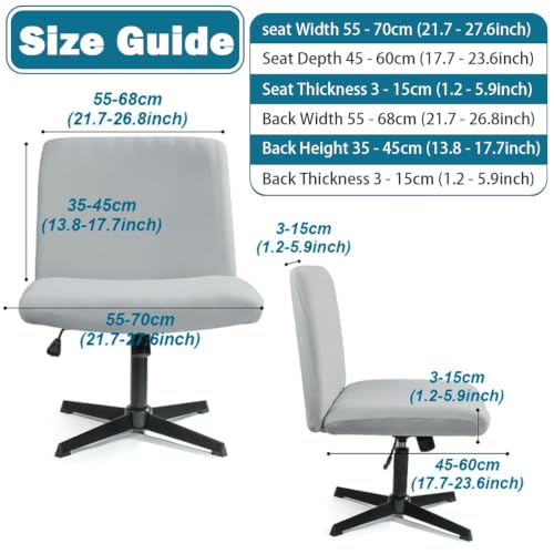 Printed Criss Cross Office Chair Cover - Stretchable Armless Desk Slipcover, Wide Seat, Color 7
