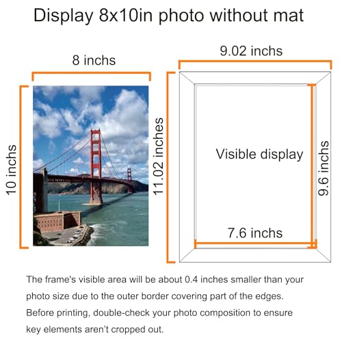 8x10 Picture Frame Set of 6 with Real Glass - Black Home Decor