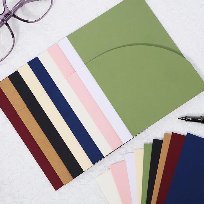 White Invitation Pocket Covers 25 Pieces 5x7 Inch Wedding & Event Envelopes