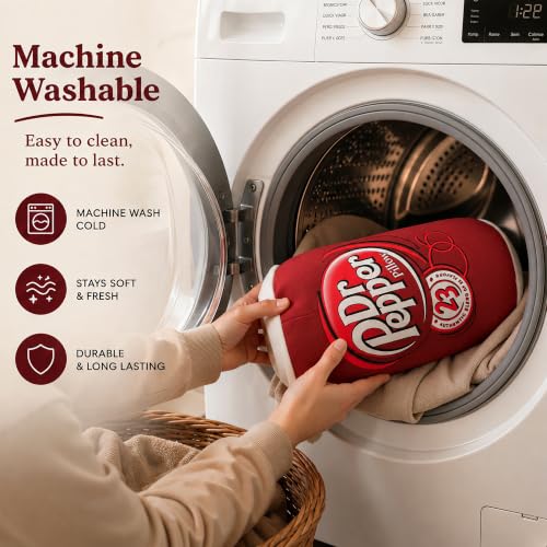 Doctor Pepper Pillow - Standard Size Throw Pillow - Soft & Cute Soda Decor