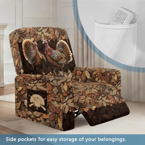 Turkey Hunting Fall Camo Recliner Slipcover - Fits Most Standard Chairs