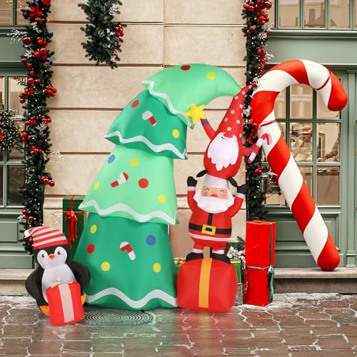 6FT Inflatable Christmas Tree with Gift Boxes Outdoor Holiday Decor - Gnomes Pick Variation