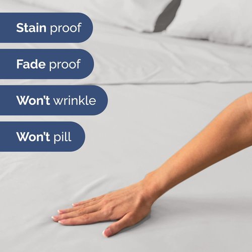 Flex Top Split Head King Sheet Set - Comfy, Breathable & Cooling Luxury Bedding - Deep Pockets, Soft French Grey