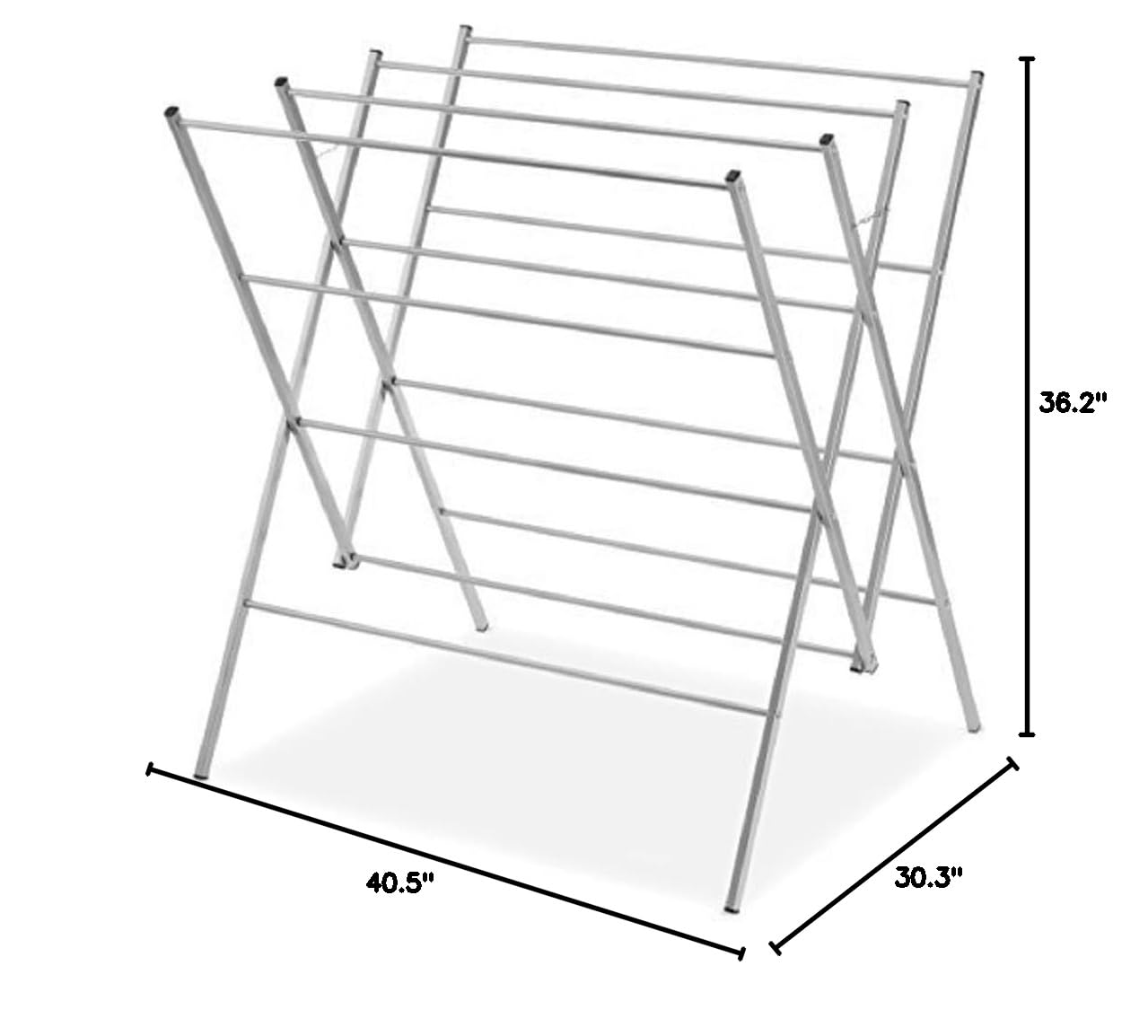 Whitmor Oversized Metal Drying Rack - Durable Silver Design for Efficient Laundry Drying