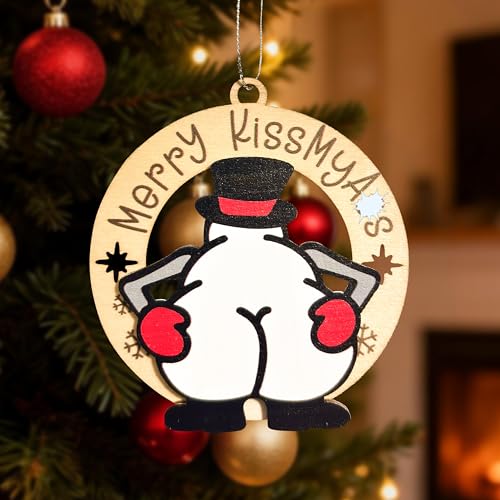 Funny Christmas Ornaments Wooden Holiday Decor Naughty Gag Gift for Adults