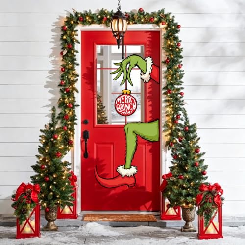 Large Christmas Door Stickers 52x48 Inches Holiday Window Wall Decal Seasonal Decor