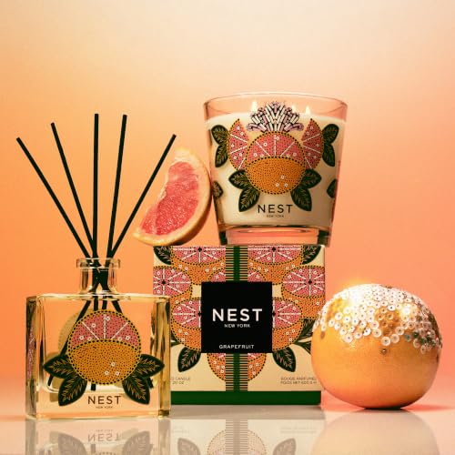 Grapefruit Scented Reed Diffuser - Refillable Glass Vase, 5.9 fl oz