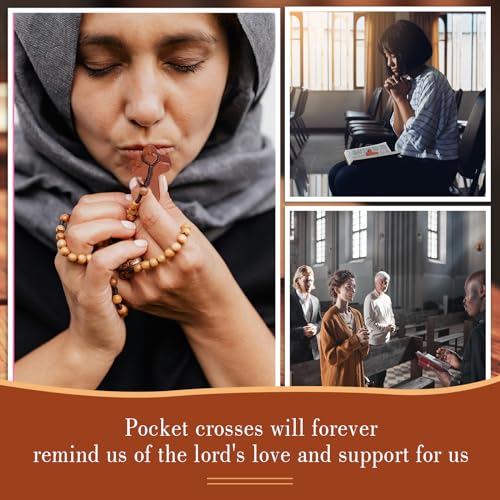 Mini Wooden Prayer Cross Set - Coffee Color, 200 Pieces Christian Gifts for Baptism & Communion