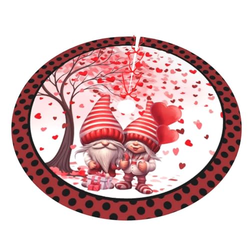 Love Christmas Tree Skirt 36 Inch Holiday Decor Xmas Tree Mat - Red