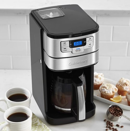 Cuisinart 12-Cup Coffee Maker - Automatic Grind & Brew with Programmable Features | Black/Stainless Steel