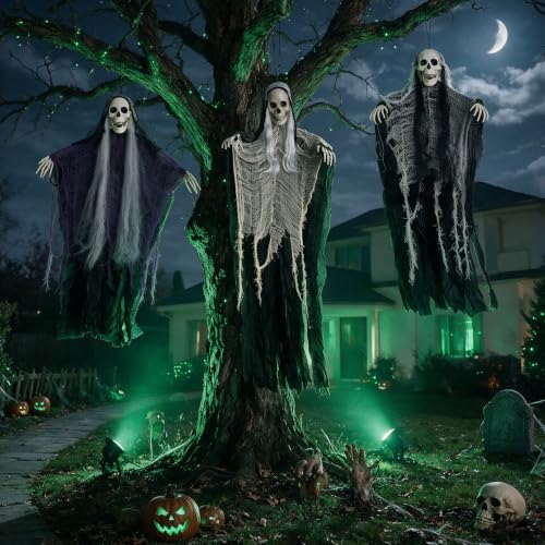 Outdoor Hanging Ghost Decorations for Halloween Haunted House Decor
