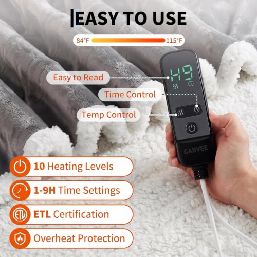 Garvee Dark Gray Wearable Heated Blanket with Foot Pocket & Hood
