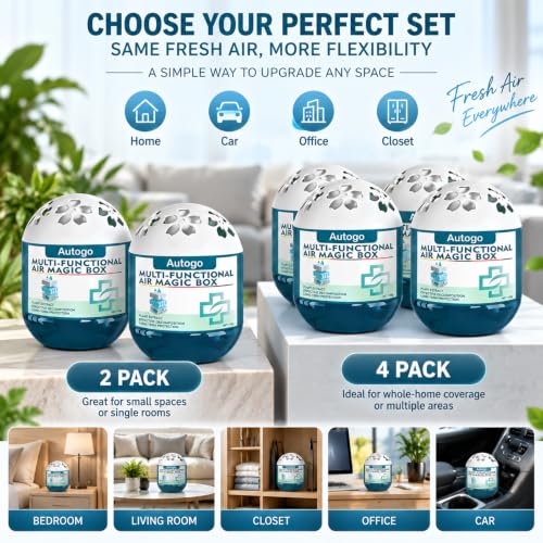 Blue Passive Air Purifier Box 120g - No Electricity, No Noise, Home & Car Use (2 Pack)