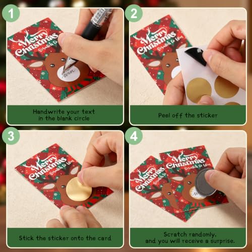 Christmas Reindeer Scratch Off Cards - Merry Christmas & Scratch to Win - 120PCS - Elk Style