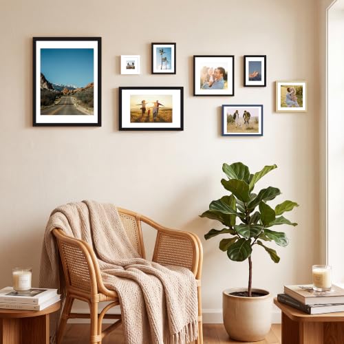 20x24 Wood Picture Frame Set of 4 Wall Mount Black - Fits 16x20 & 20x24 Photos