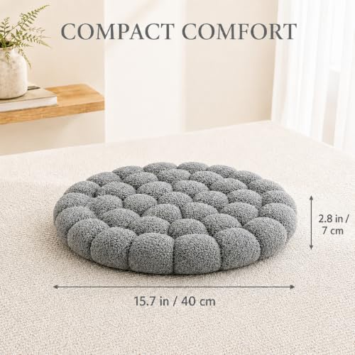 Dark Gray Ins-Style Bun Floor Cushion Lumbar Pillow Backrest Pad - Modern Decor
