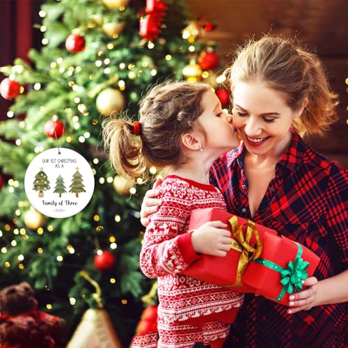 Baby First Christmas Ornament 2025 Family of Three Holiday Decoration