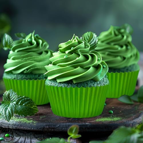 Grass Green Cupcake Liners 300pcs Christmas Baking Cups for Holiday Parties