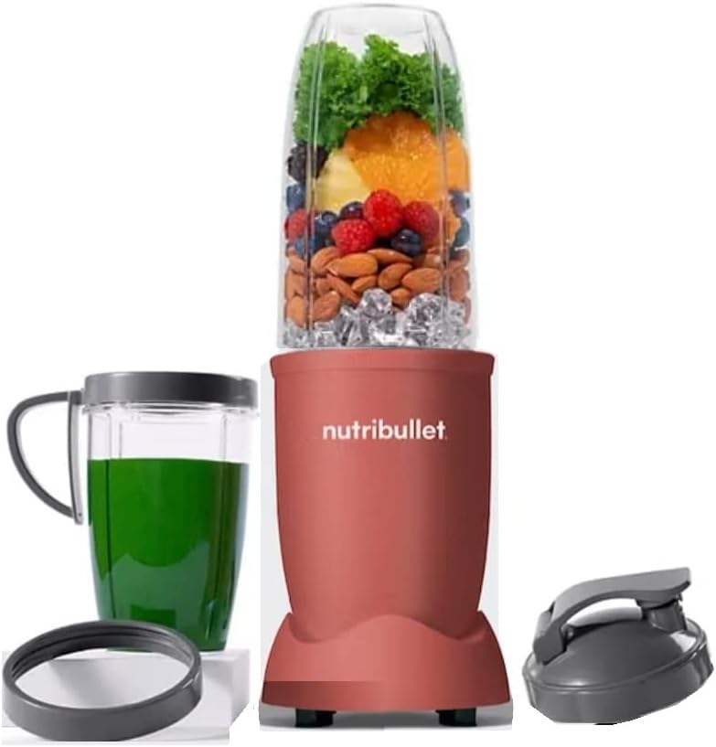 NutriBullet Pro 900 Watt Blender - High-Speed Mixer with 9-Piece Set in Matte Cinnamon Red