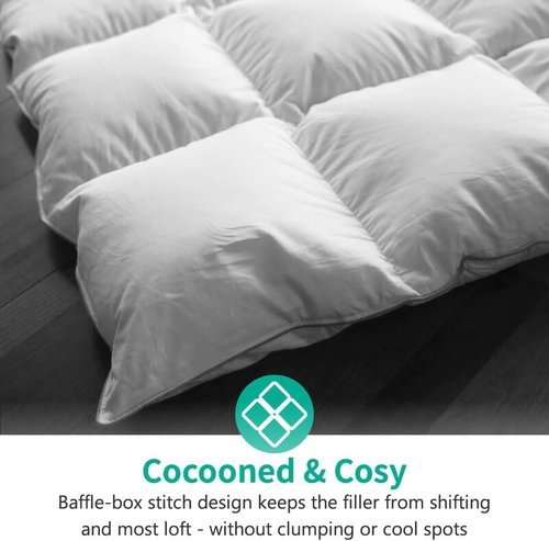 APSMILE Down Feather Fibers Duvet Insert - Ultra-Soft All-Season Comforter | Full/Queen Size, White (90x90)