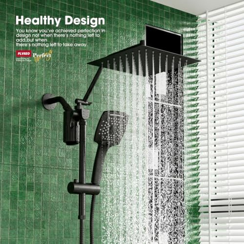 Filtered Shower Head with Handheld High Pressure Rainfall Showerhead - Black