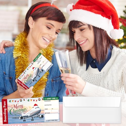 Christmas Boarding Pass Gift Card Set - Surprise Travel Reveal for Holiday Gifts