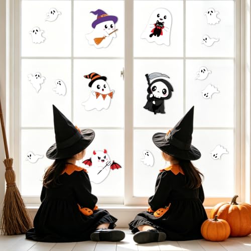 17Pcs Halloween Ghost Decorations Set for Door Wall & Window Decor