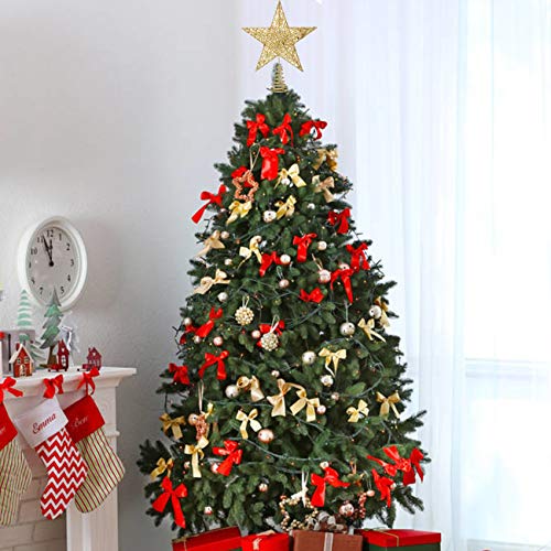 10-Inch Gold Christmas Tree Topper Star Holiday Decoration Glitter Metal