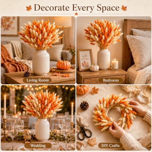 Natural Bunny Tail Grass Decor - 120 PCS Pampas for Vase Arrangements