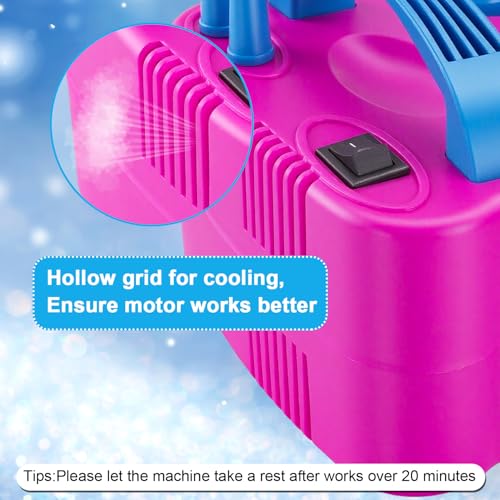 Pink Electric Balloon Pump with Dual Nozzle & Tying Tools - Portable Party Decor