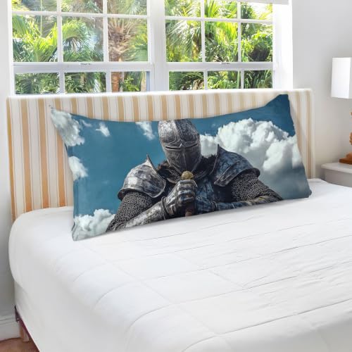 20x26in Viking Warrior Sword Plush Pillow Case with Hidden Zipper - Soft Cozy Fabric