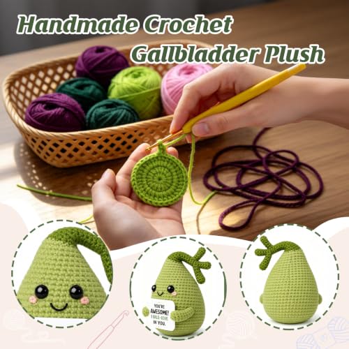 Gallbladder Plush Gift - Handmade Medical Organ with Encouragement Card - Nurse & Doctor Appreciation