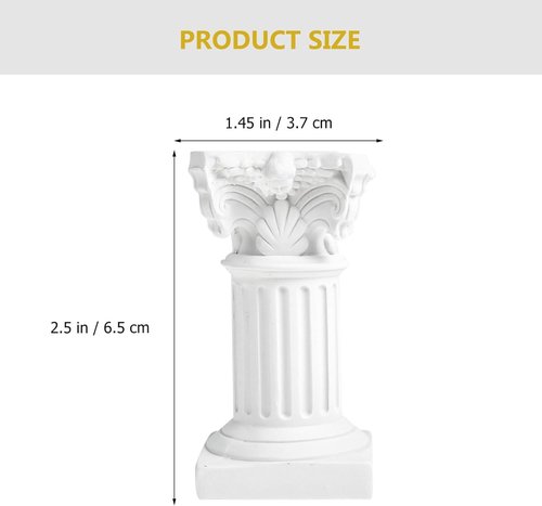 HOMSFOU Greek Columns Candle Holders - 10Pcs Rustic Resin Pillar Statues for Farmhouse Decor | White