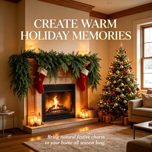 30-Inch Artificial Cedar Teardrop Swag for Front Door and Holiday Decor