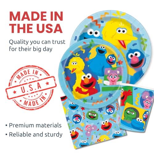 Sesame Street Party Decorations Tableware Set - Elmo Birthday Supplies