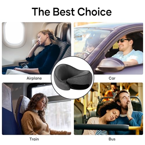 Travel Neck Pillow for Airplanes and Car - Dark Grey