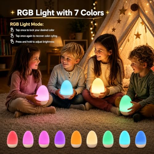 Egg Night Light for Nursery Baby Sleep Nighttime Feeding Touch Control