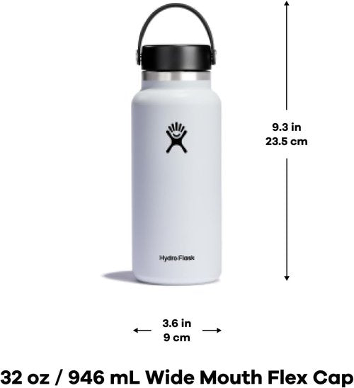 Hydro Flask 32Oz Wide Mouth Water Bottle - Flexible Cap for Easy Drinking
