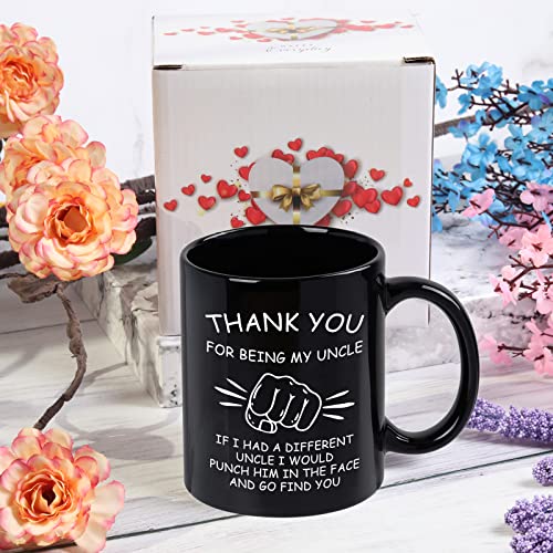 WENSSY Best Uncle Gift Mug - Funny Black 11oz Coffee Cup for Uncle