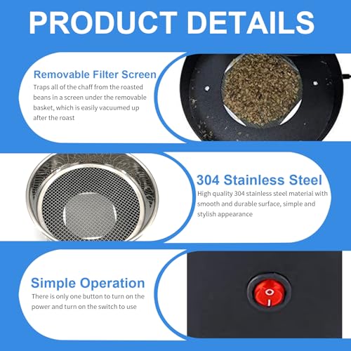 Coffee Bean Cooling Tray with Chaff Collection - Stainless Steel Roasting Cooler for Home Cafe