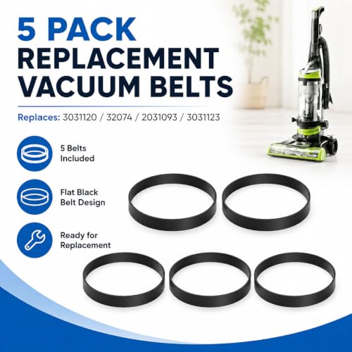 Vacuum Belts for Upright Vacuum Cleaner Floor Head Replacement Set - 5 Pack