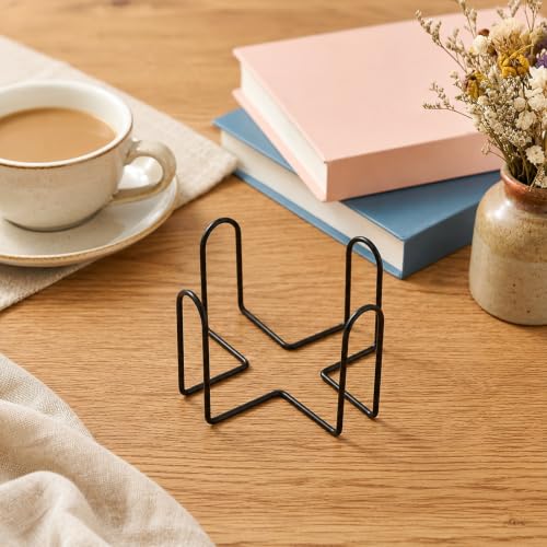 Black Metal Coaster Holder - Vintage Iron Stand for 4-9 Coasters