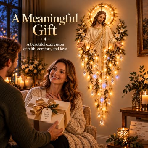 Lighted Nativity Wall Decor - Bethlehem Star of Faith with Manger Scene - Style C