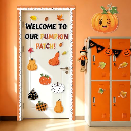 Orange 54pcs Fall Bulletin Board Decorations Set Classroom Wall Decor