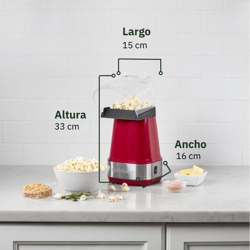 Cuisinart EasyPop Hot Air Popcorn Maker - Quick & Healthy Snack Solution | Vibrant Red Color